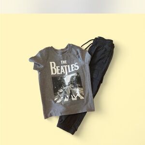 The Beatles Gray Kids Tee & Dark Gray Old Navy Joggers